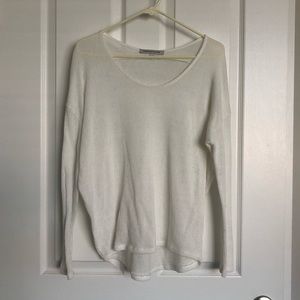 White long sleeve knit sweater